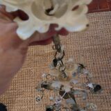 Painted metal and porcelain chandelier