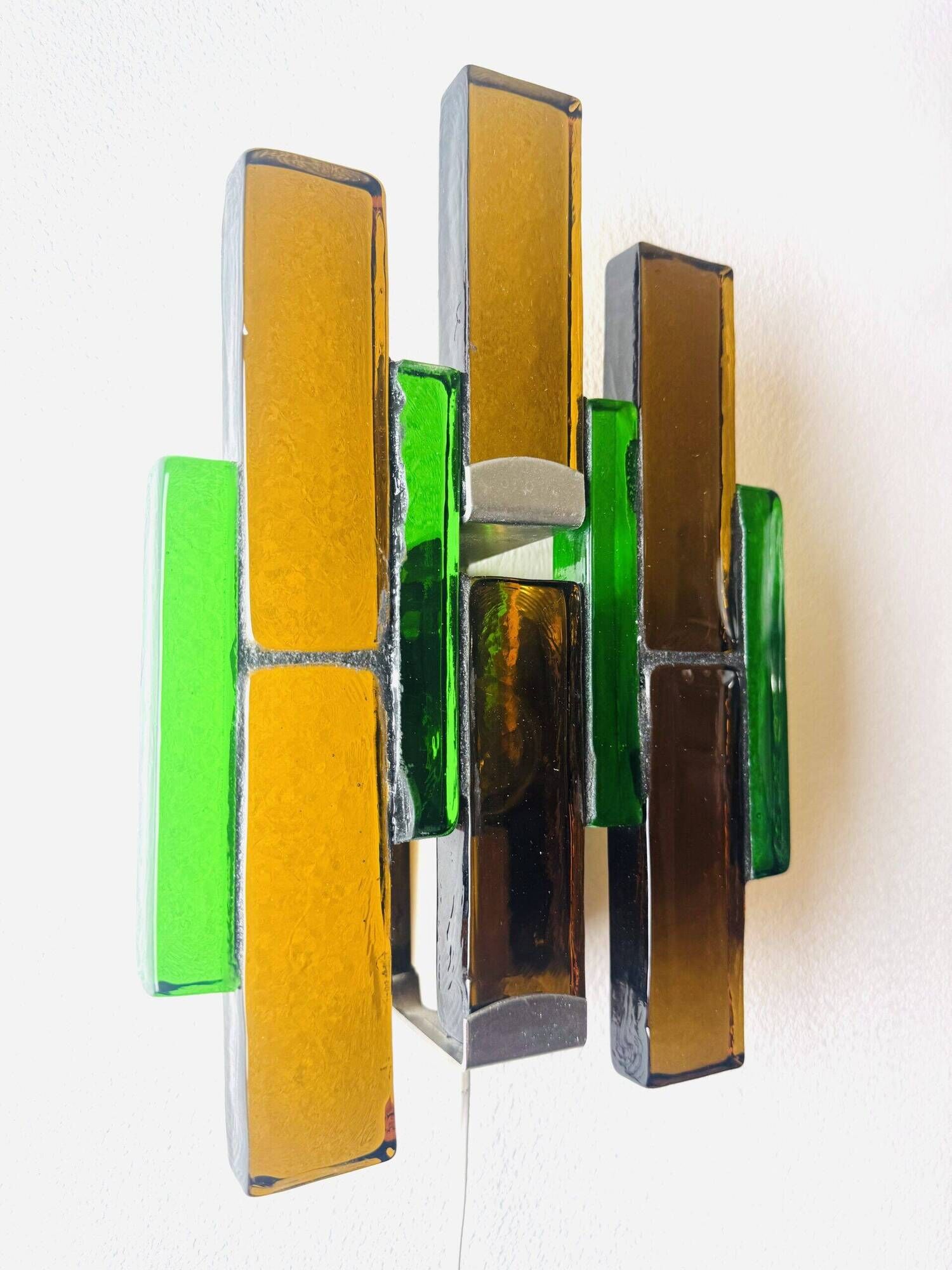 Sculptural Glass Wall Light By Svend Aage Holm-Sørensen For Holm-Sørensen & Co, Denmark 1960S