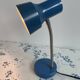 Vintage blue desk lamp, 1970s, flexible chrome metal