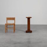 Oak & Marble large Art Deco pedestal, France 1920s