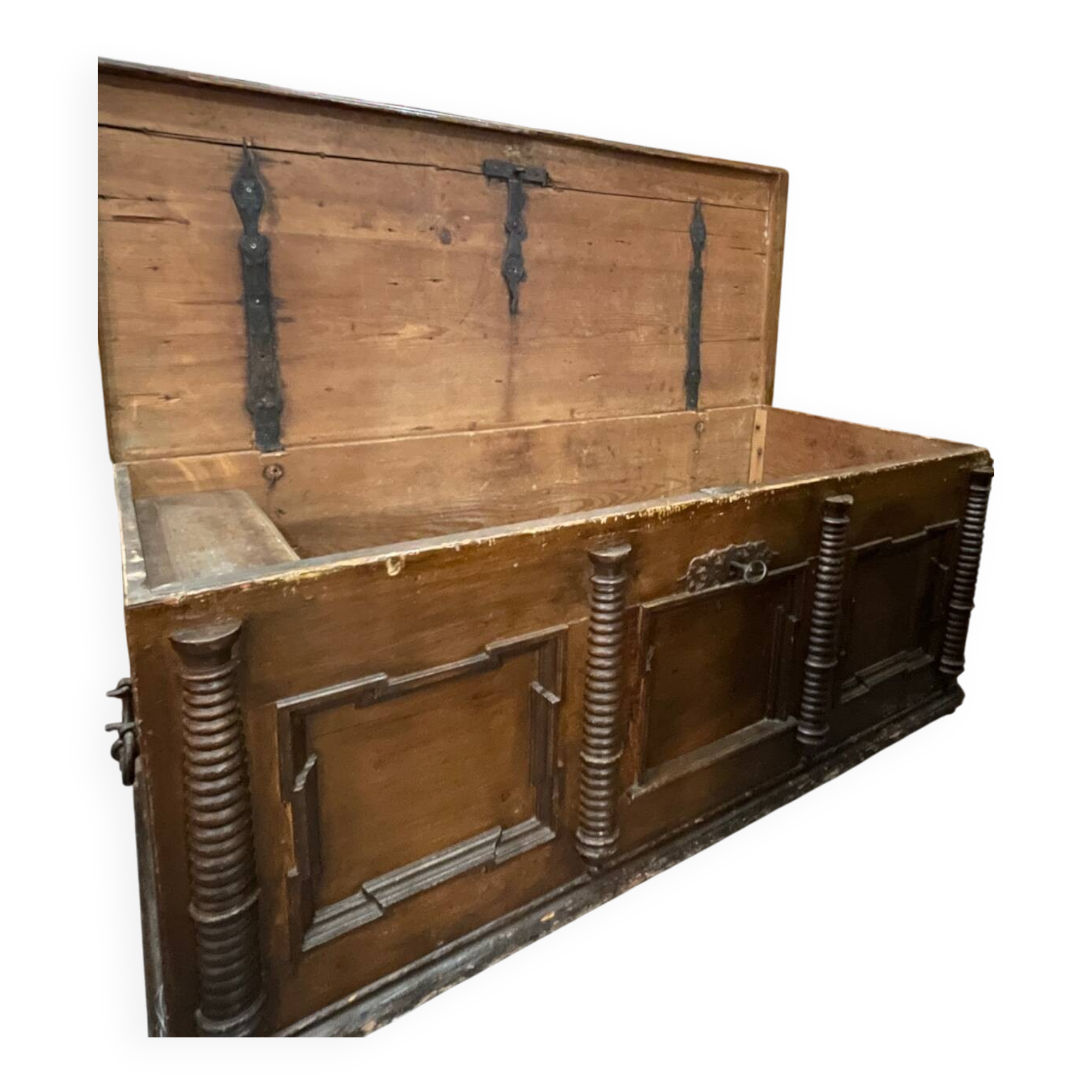 17th-century carved oak antique chest