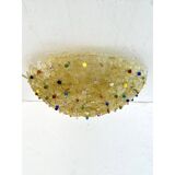 Venetian Gold Flowers and Multicoloured Murano Glass Flush Mount