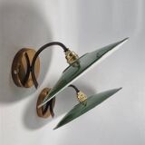 Pair of enameled sheet metal wall lights