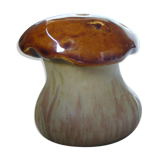 Signed ceramic mustard pot in the shape of a cep