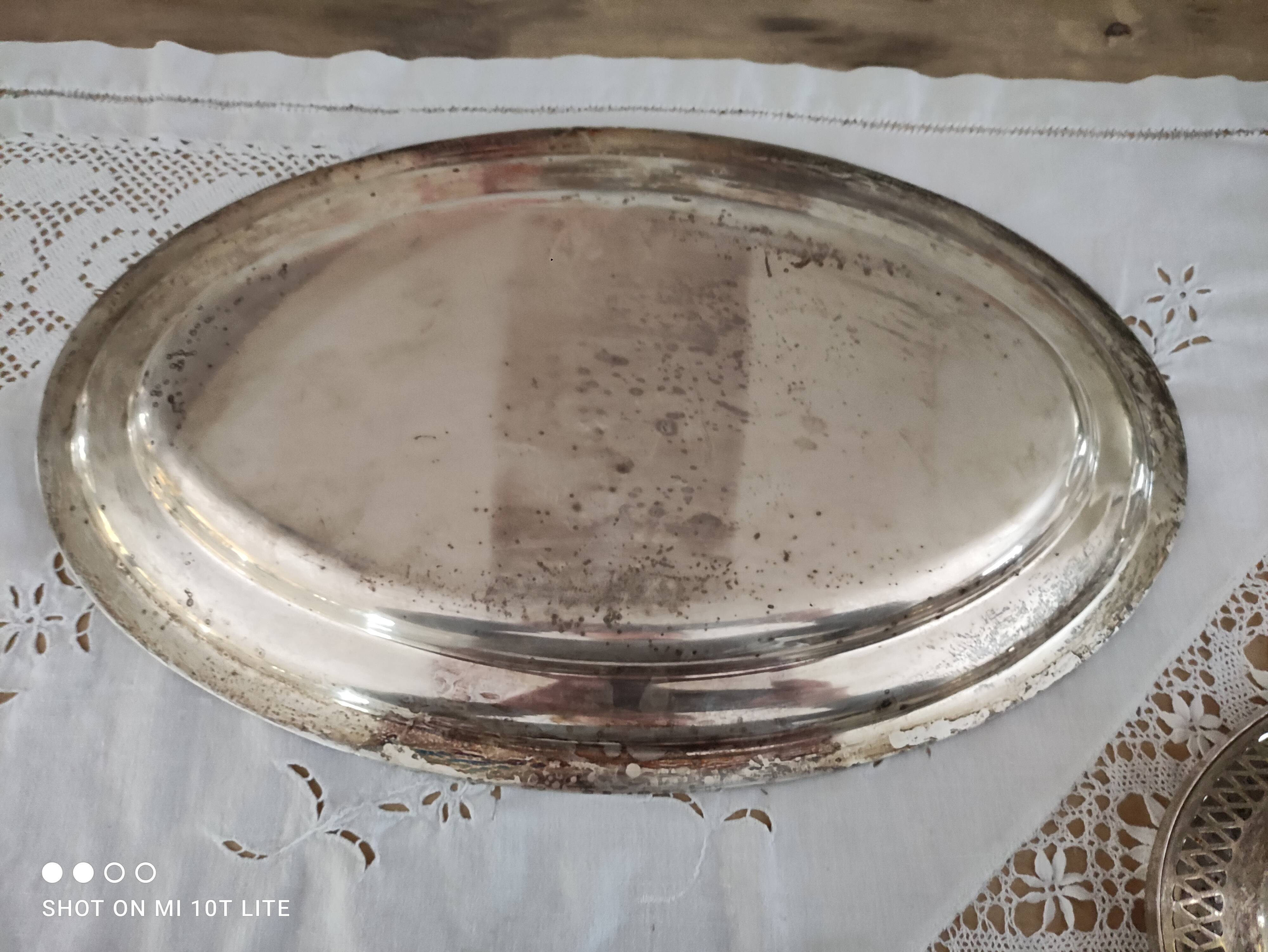 Oval top, vintage silver metal vegetable