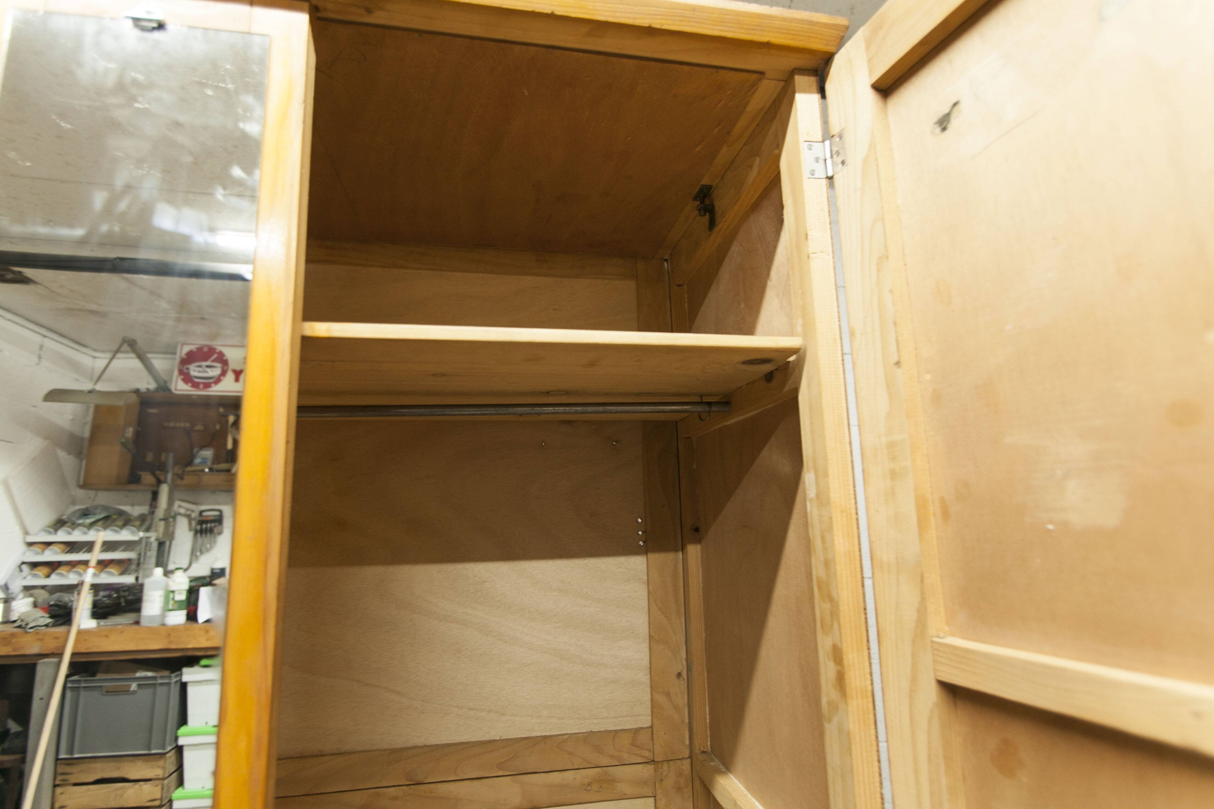 1950s Parisian wardrobe with mirror, 135 x 19 cm