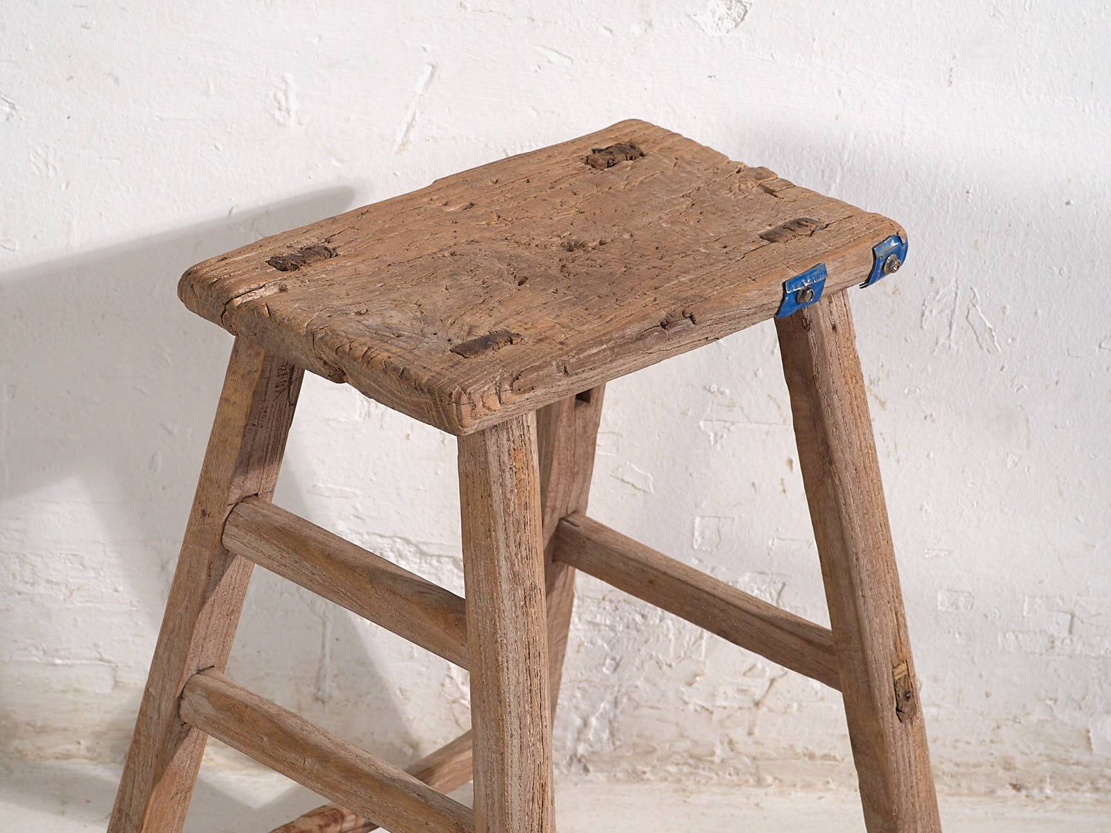 Pair of antique stools for bedside tables (circa 1900). Set of 2 pieces