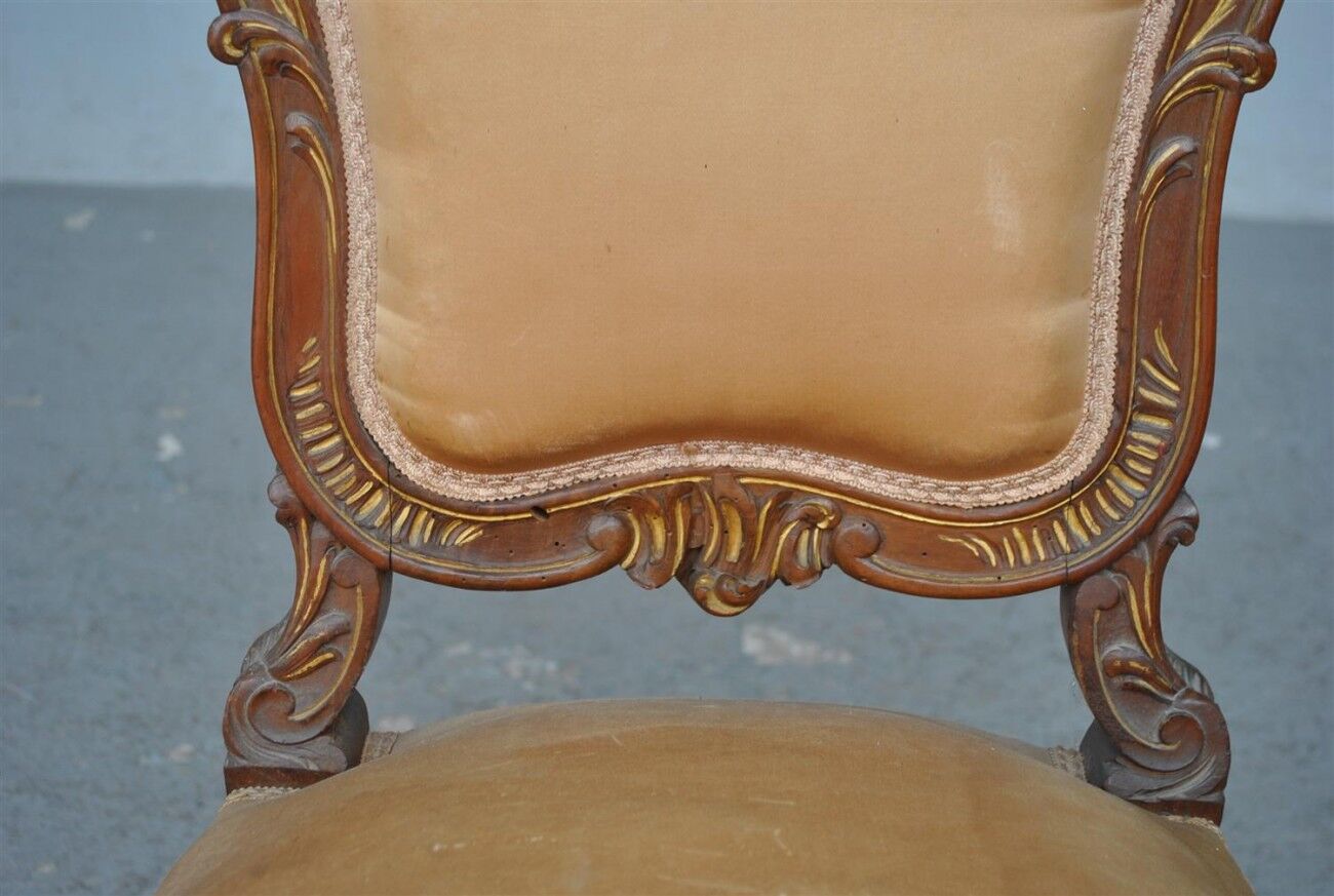 Set of 6 chairs style Louis XV Walnut end XIX