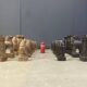 Large hand crafted wooden chess figure set, 1960s