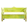 Old painted pine bench in multicolour, 180 cm long, high back, original paint.