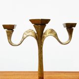 Vintage Brutalist Bronze Candle Holder