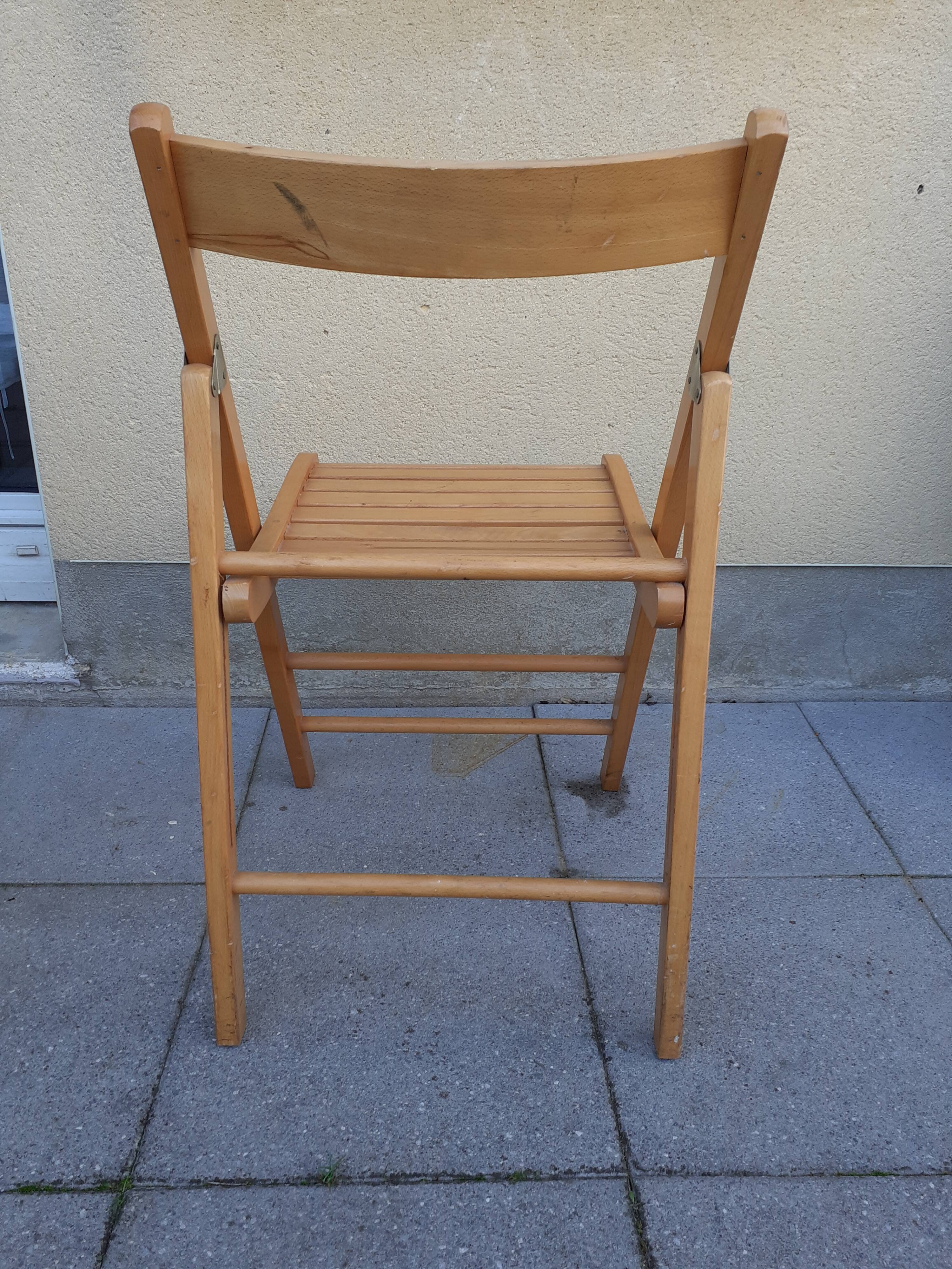 Chaise pliante bois blond