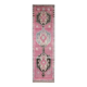 1970s Turkish Hand-Knotted Wool Cotton Purple Runner Rug 102x373