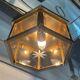 Vintage ceiling lamp in brass and smoked glass