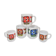 Three mugs and two cups decoration flowers design Jean-Charles Meunier 70s