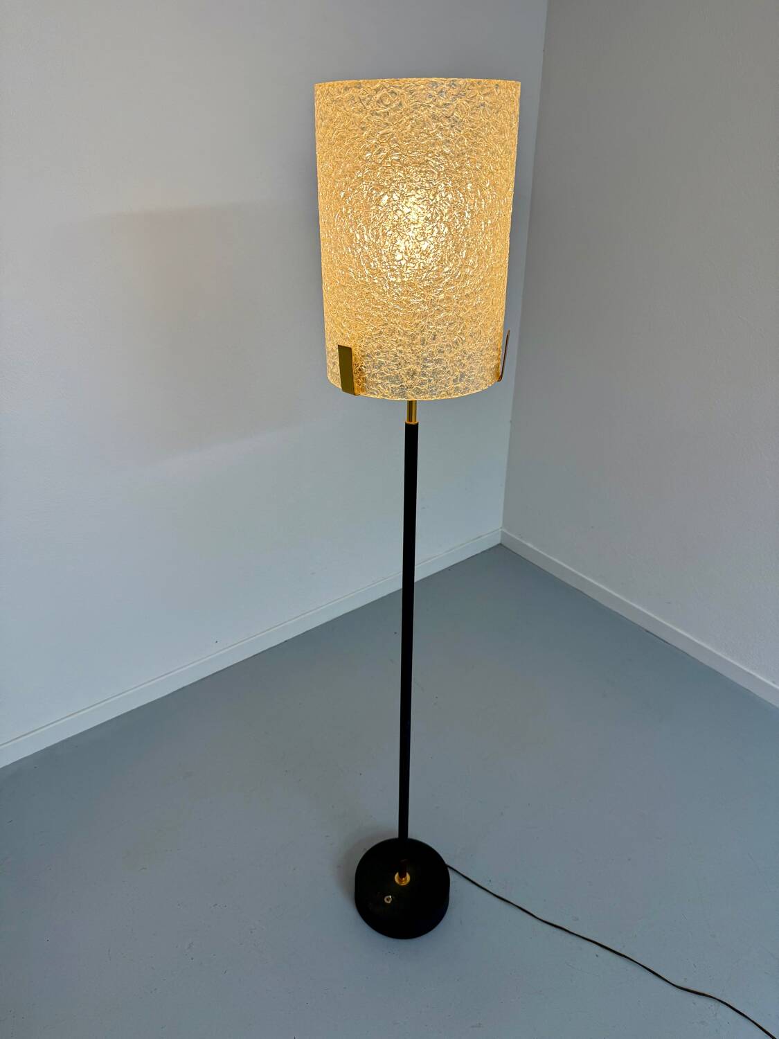 Old metal and persplex floor lamp, French design, vintage 60s