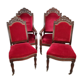 Set of 4 seats period Mahogany restoration around 1820