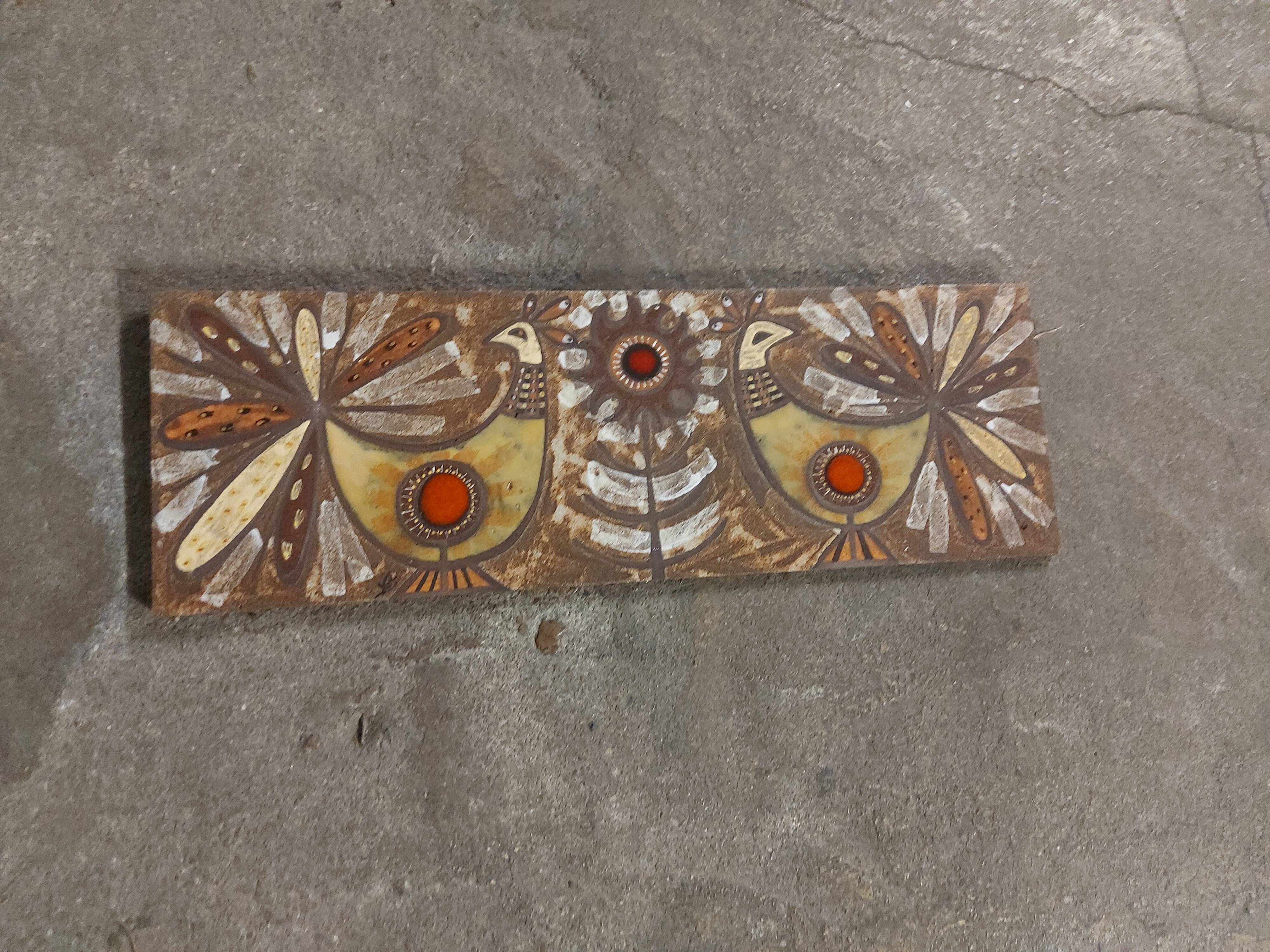 Plate, enamelled lava panel J.G Picard, Vallauris