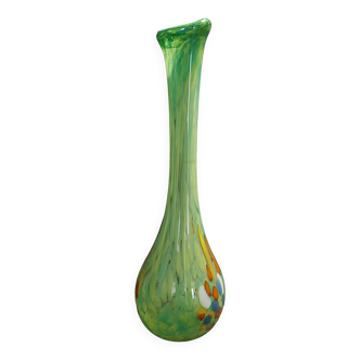 Vase vintage en verre arlecchino Murano