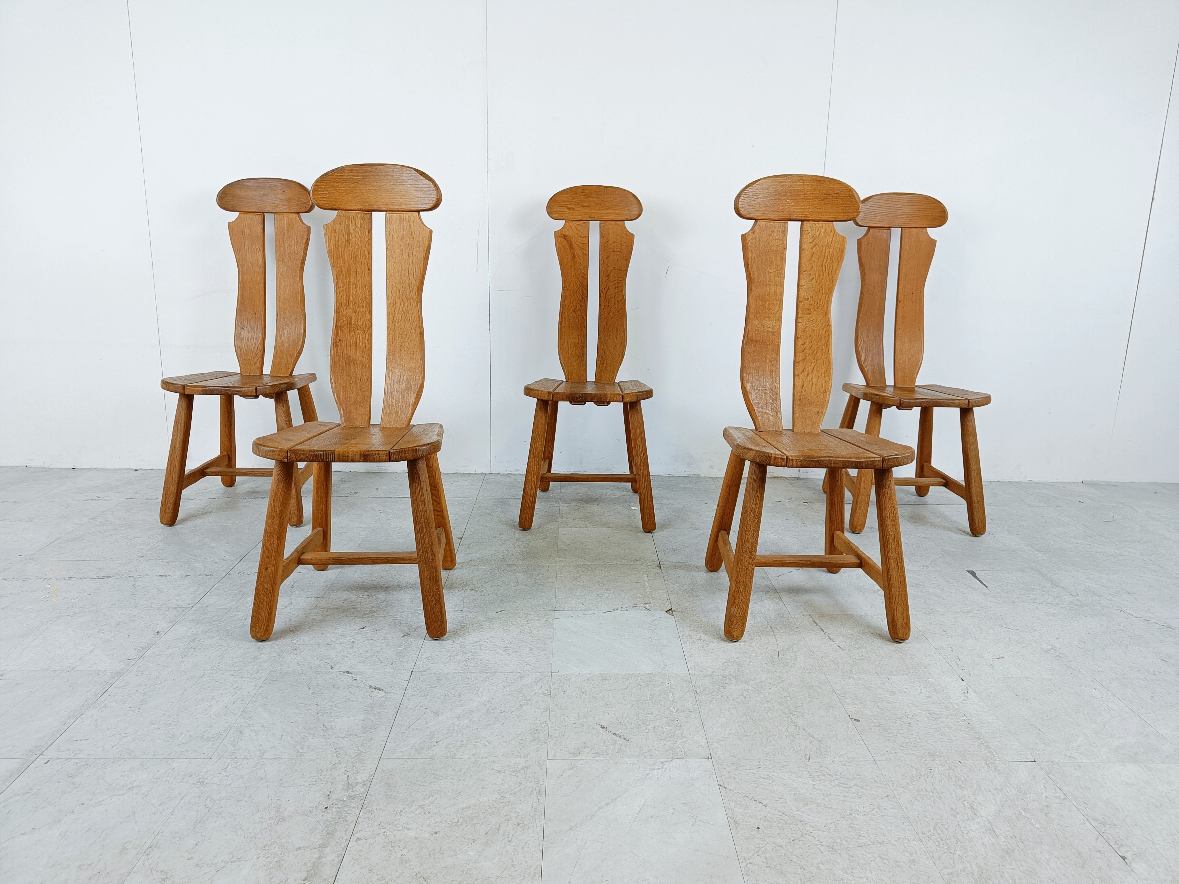 Set of 5 dining chairs by Depuydt Belgium1960s