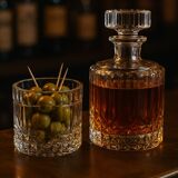 Crystal carafe and ice bucket from Val Saint Lambert – Elegance for the bar.