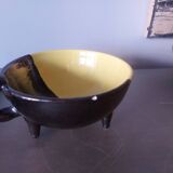 3 bowls, vintage Vallauris ceramic tripod cups