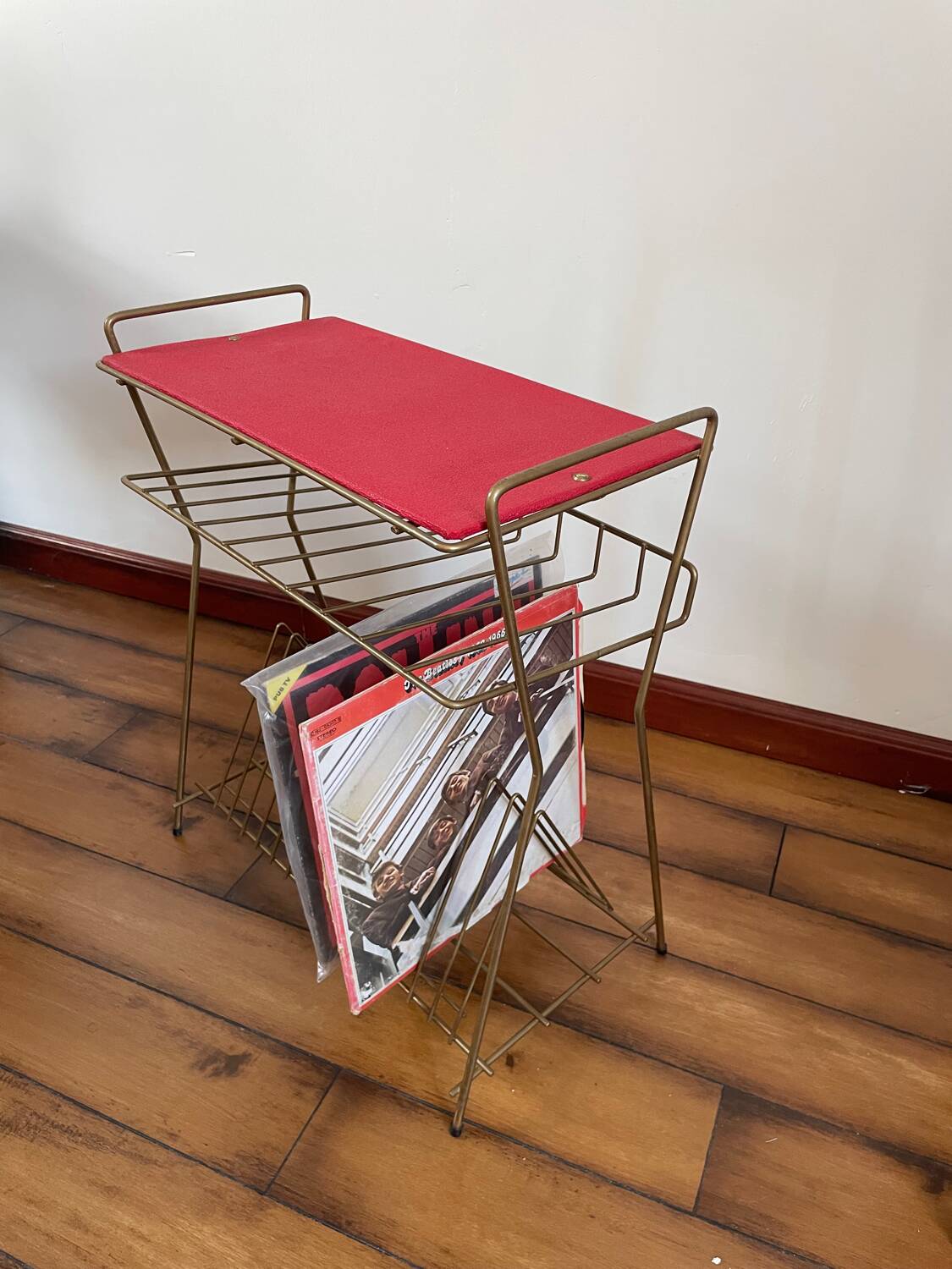 red vinyl furniture