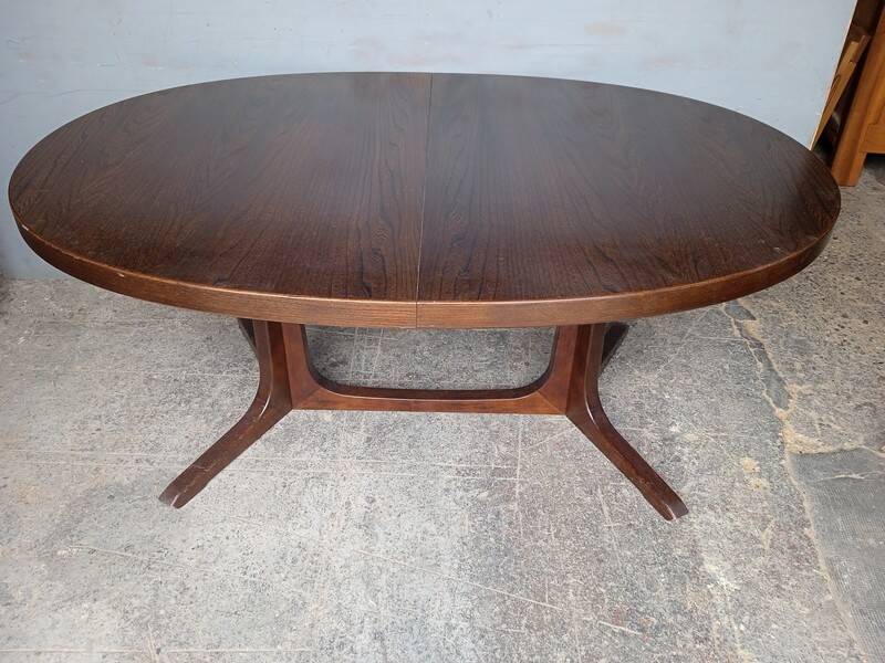 Baumann table + 2 wooden extensions ep 1970