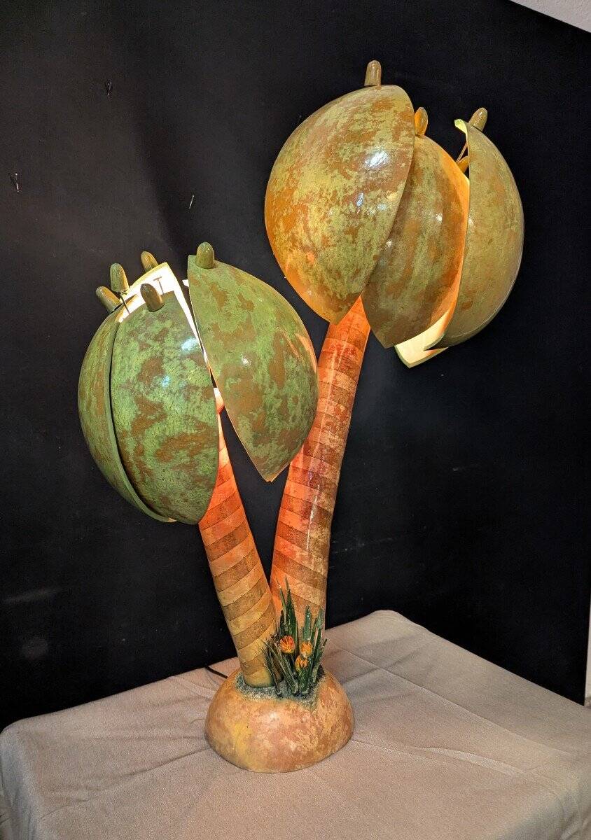 Vintage coconut wood lamps