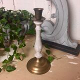 19th century bronze and wood candlestick
