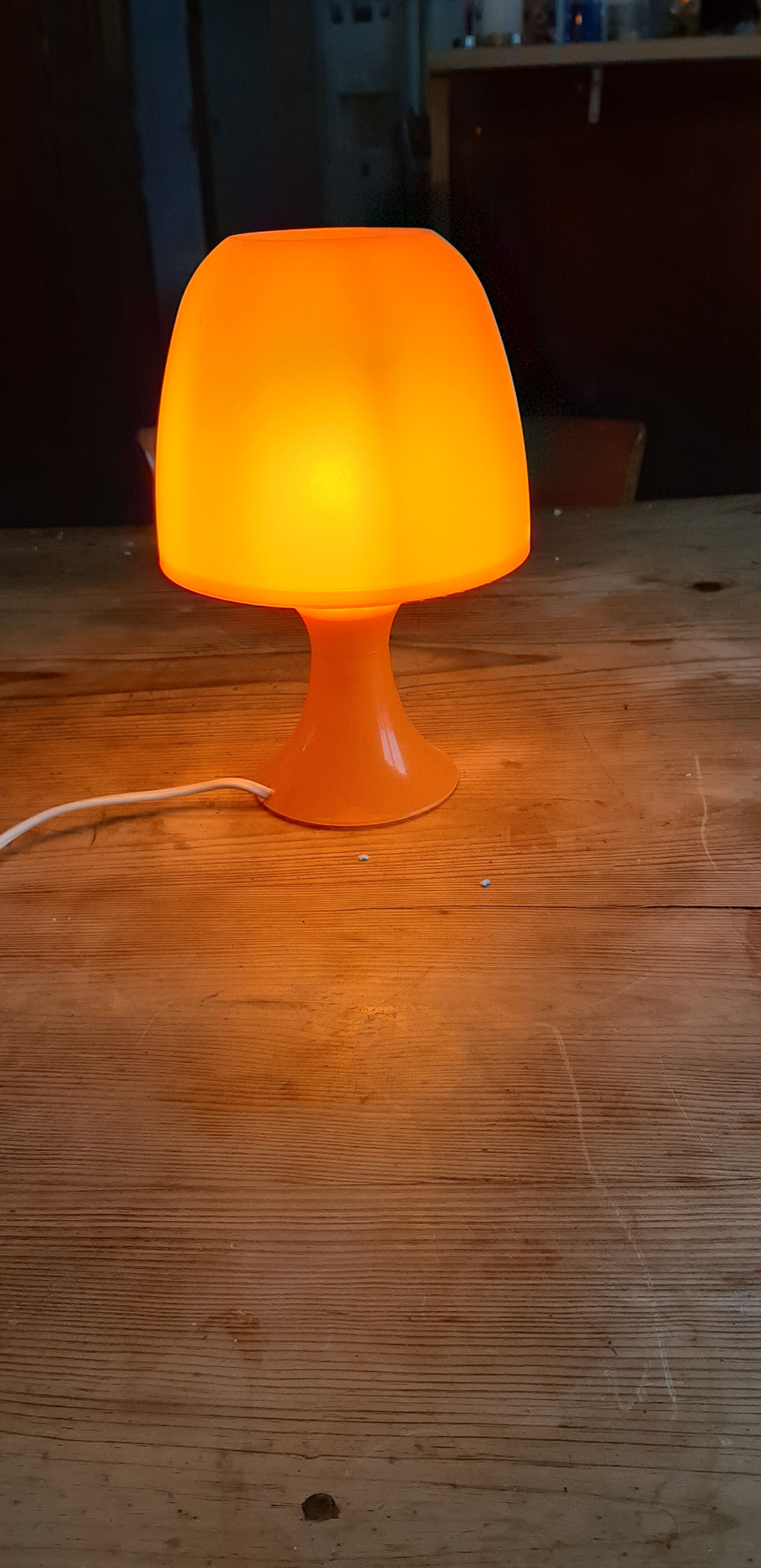 Vintage orange mushroom lamp