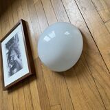 Opaline wall light, vintage ceiling fixture, half-spherical half-moon, 25 cm.