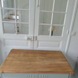Louis XVI style desk and serving trolley in beautifully crafted verdigris walnut.