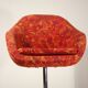 Vintage hull chair, multi-coloured floral fabric, Germany 1970s