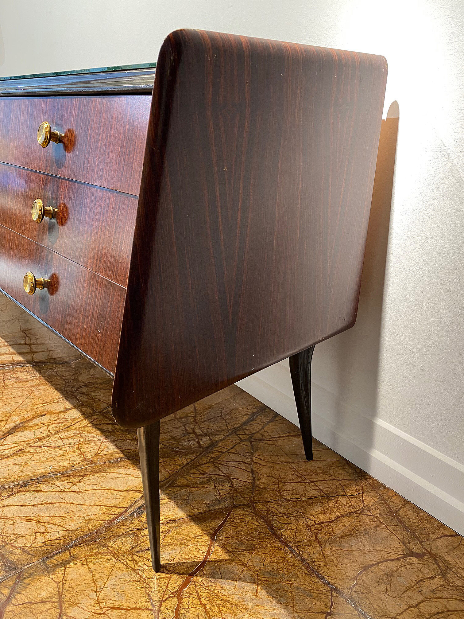 Nine Drawers Italian Mid-Century Chest of Drawers