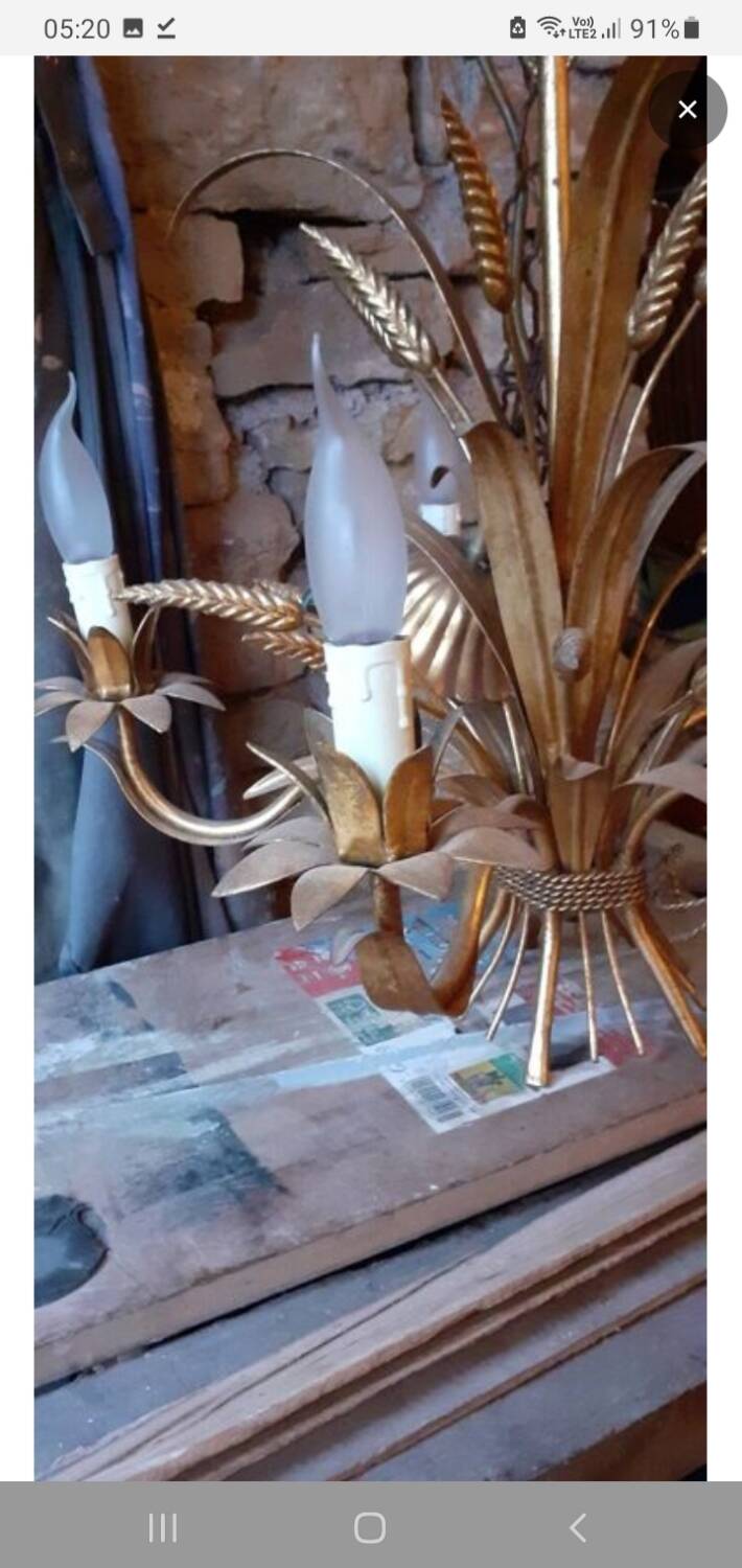 Golden Wheat Ear Chandelier