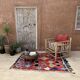 Colorful Boucherouite Berber rug - 140 x 167 cm