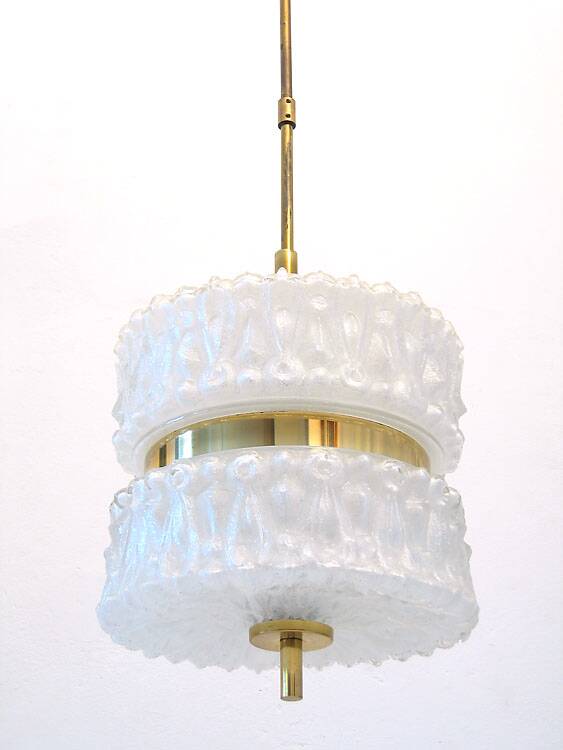 Amazing glass vintage lamp with gold chrome