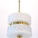 Amazing glass vintage lamp with gold chrome