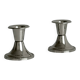 Pair of small, lightweight, beaded metal candle holders