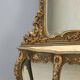 Ancient baroque console with a wooden mirror, Italy, late 19th century.