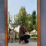 Beveled Ice Pine Door Mirror 64X120