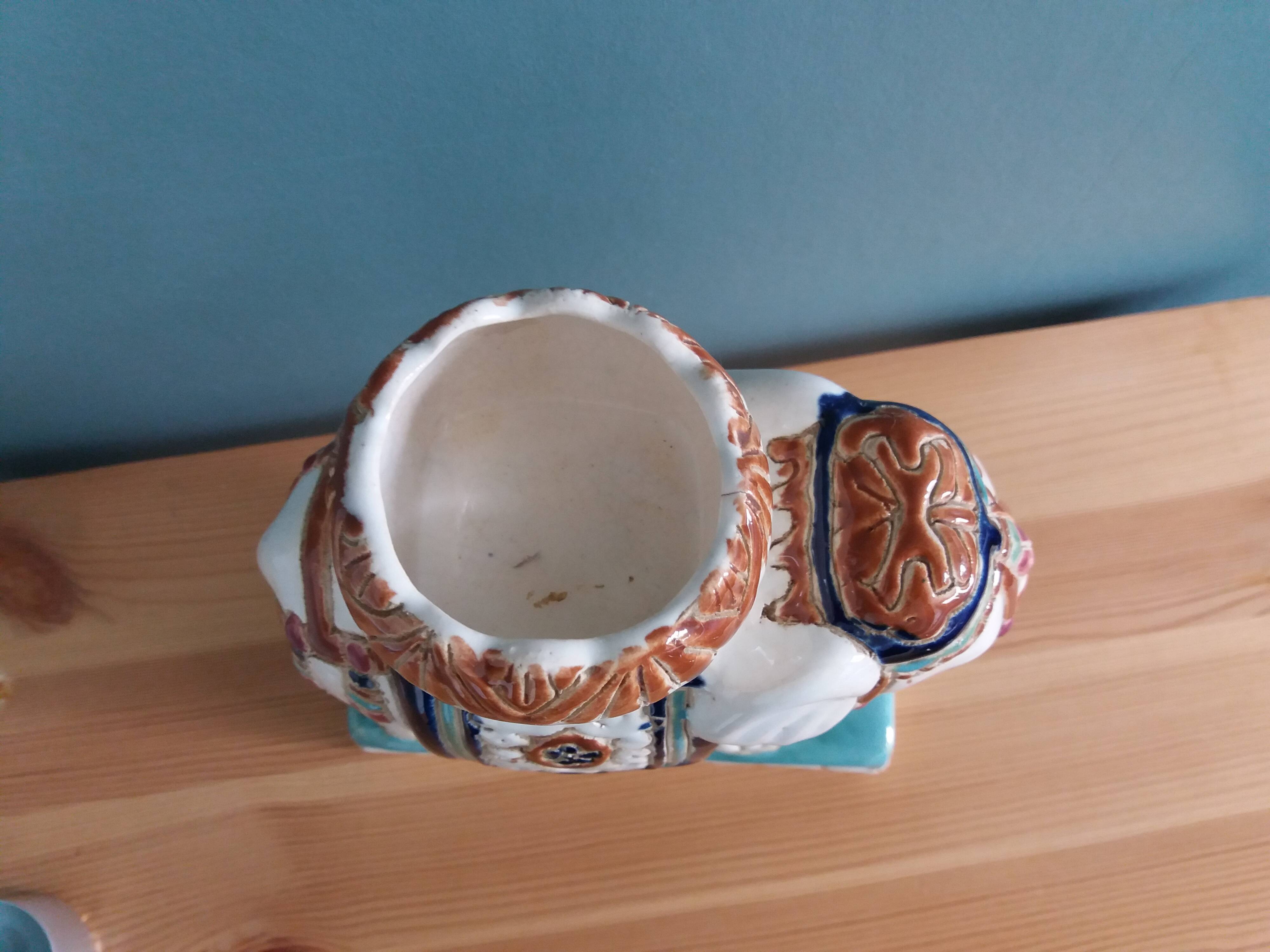 Elephant signed plant holder or candle holder