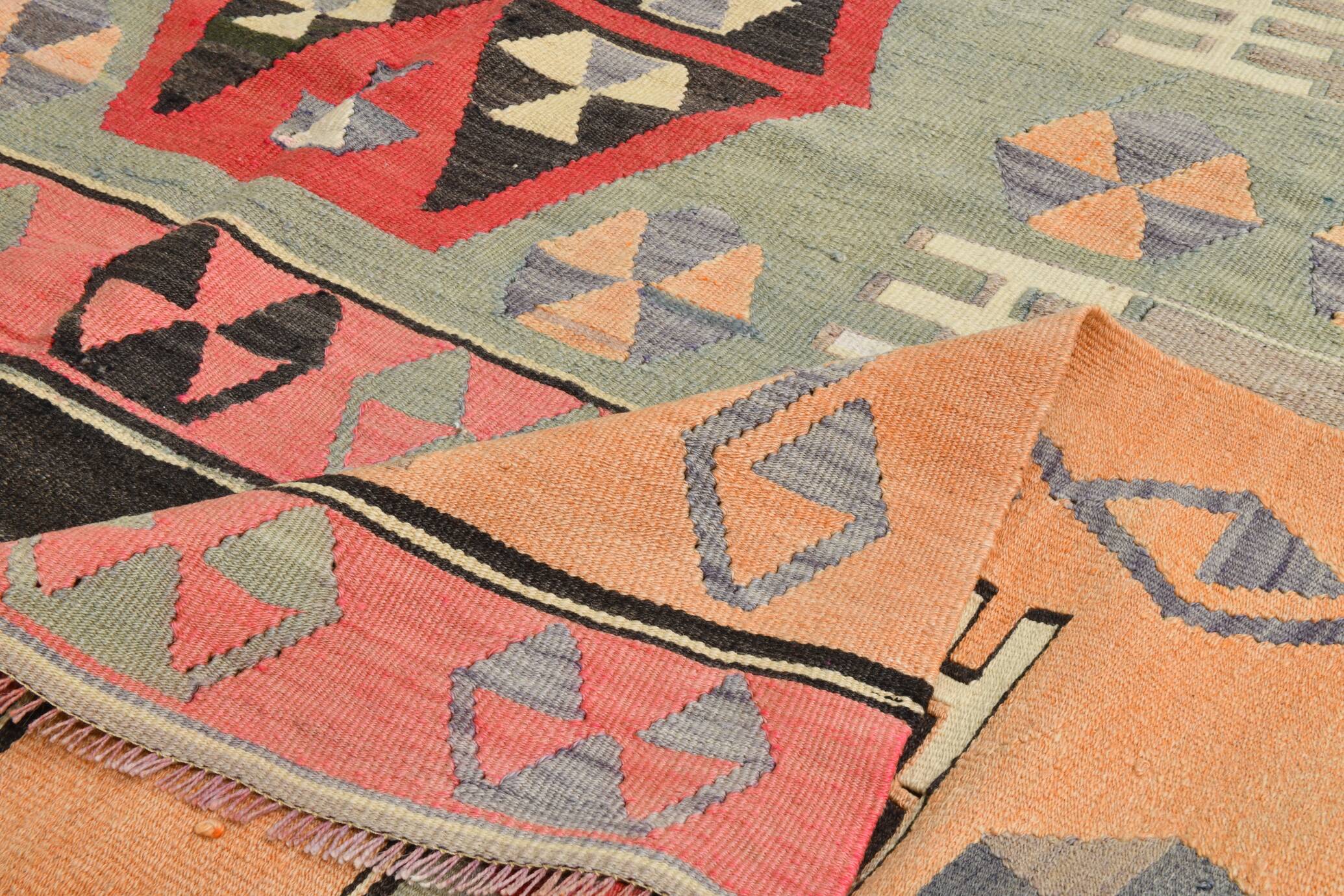 5x8 Geometric Tribal Handmade Kilim Rug, 168x235Cm