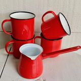 Enamelled mugs and pourers