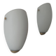 Pair of vintage wall lights, opaline glass and brass, Sweden 1970s