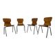 Chaises industrielles modernes du milieu du siècle d'Eromes, années 1960, lot de 4