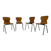 Mid-Century Modern Industrial Chairs from Eromes 1960s, Set of 4 chairs