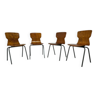 Mid-Century Modern Industrial Chairs from Eromes 1960s, Set of 4 chairs