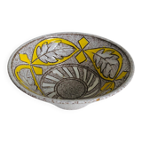 Trapezoidal vase by Fratelli Fanciullaci with plant decoration